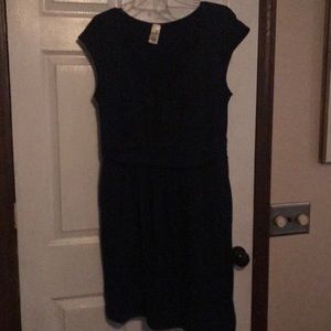 Cap sleeve dress with empire waist and pockets